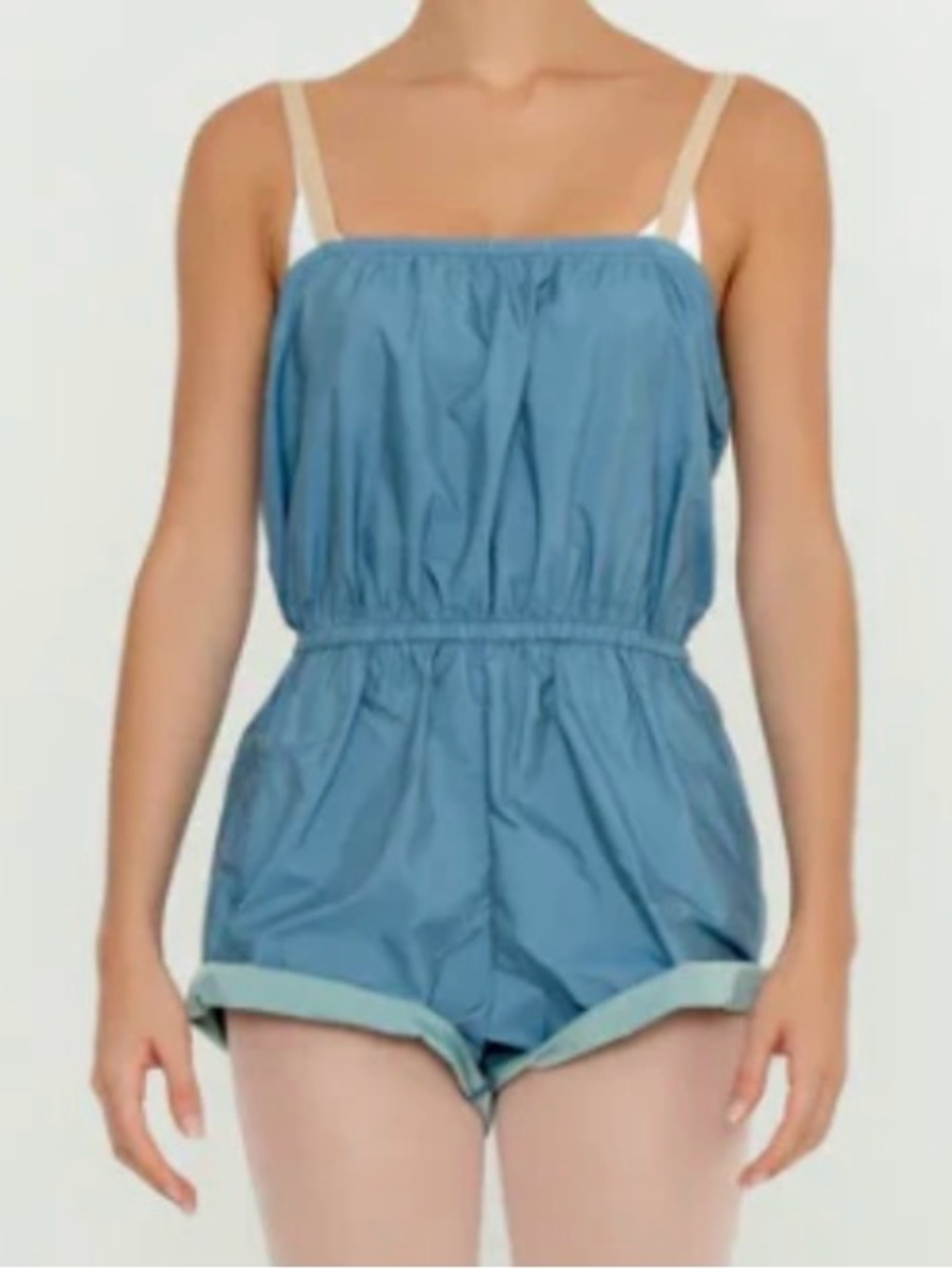 Bullet Pointe Blue Warmup Romper - XS like new, worn once